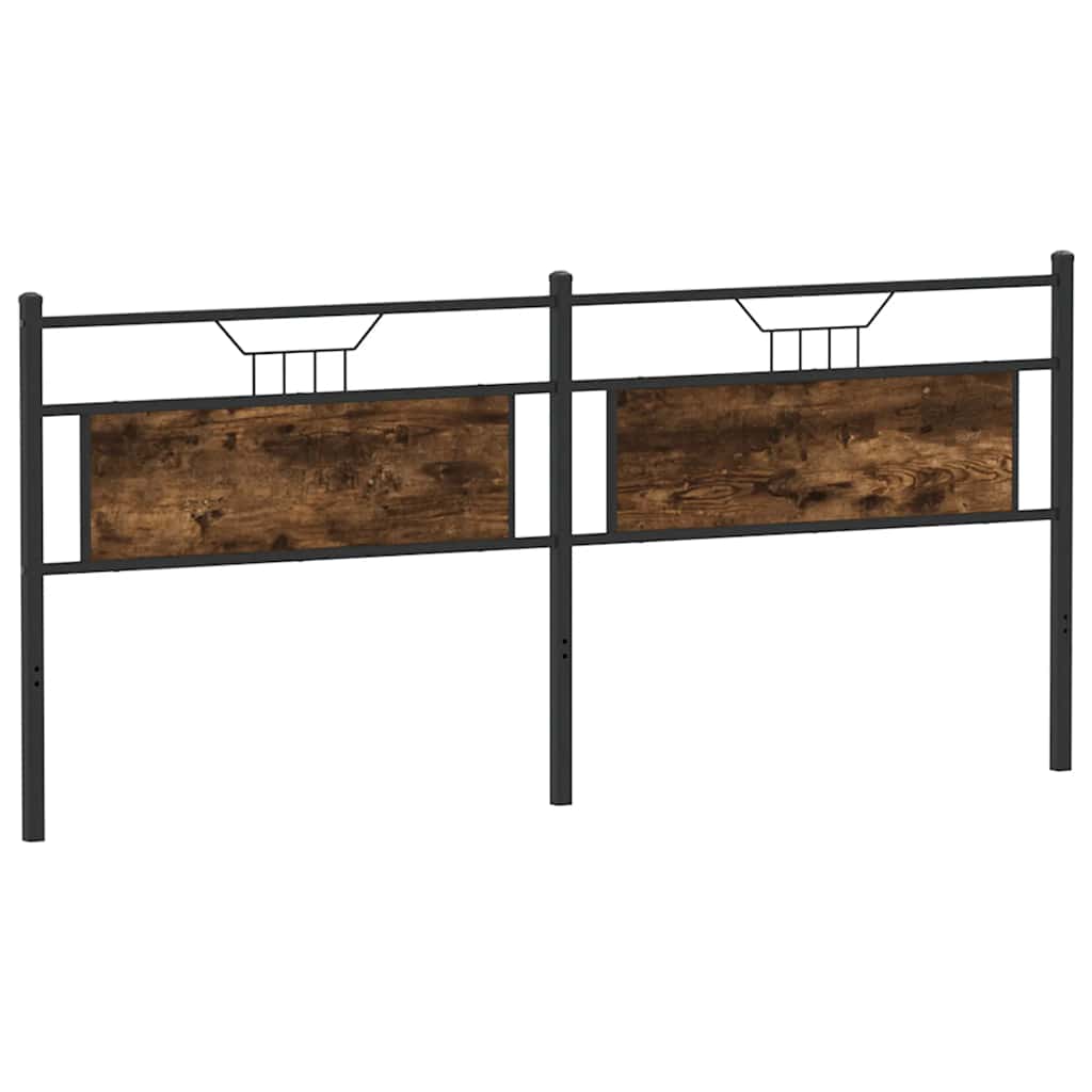 Headboard Smoked Oak 193 cm Engineered Wood and Steel