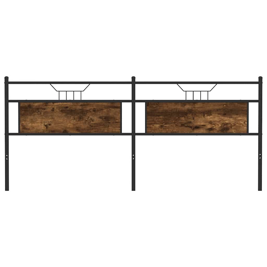 Headboard Smoked Oak 193 cm Engineered Wood and Steel