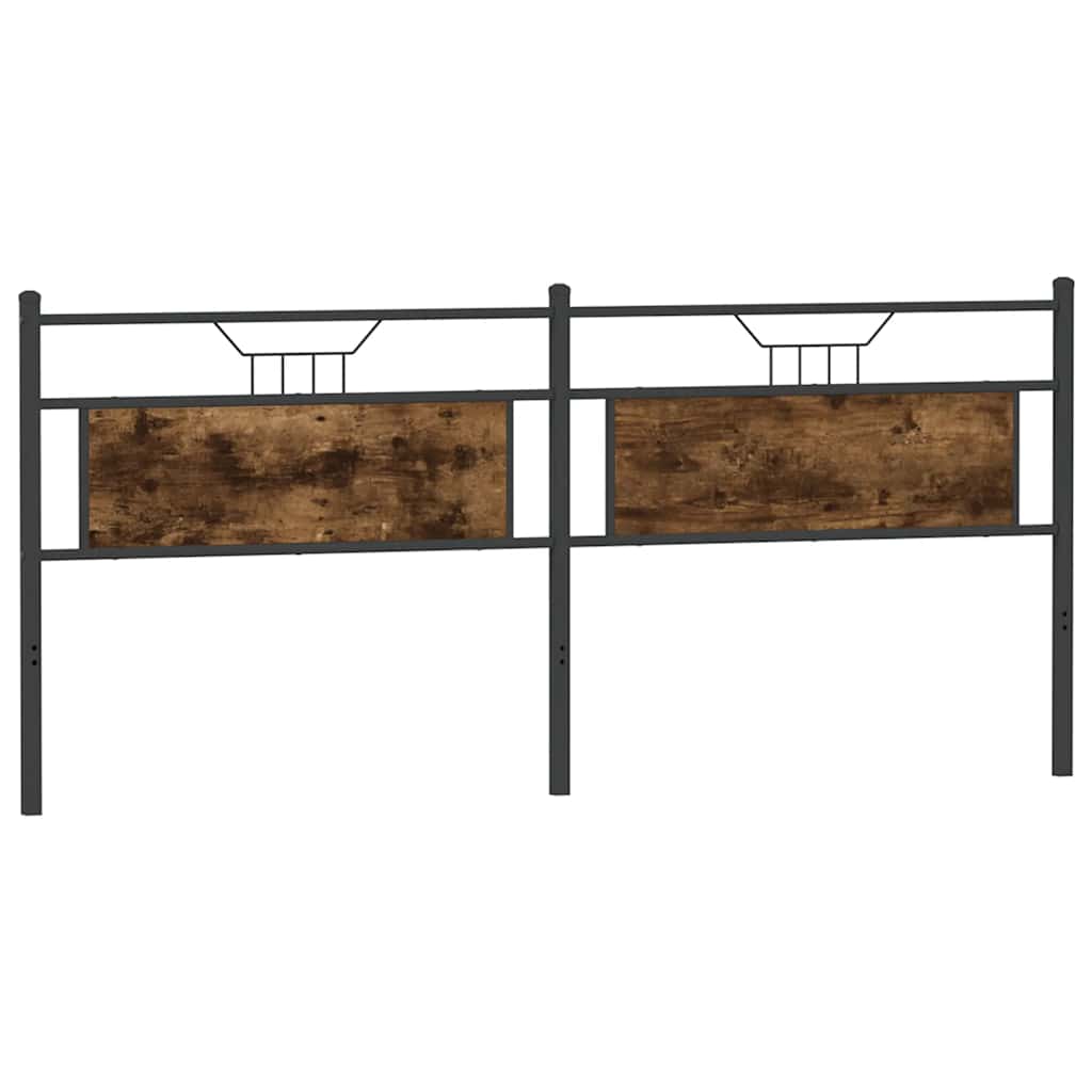 Headboard Smoked Oak 193 cm Engineered Wood and Steel