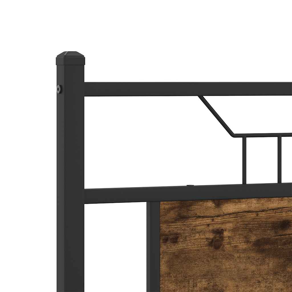Headboard Smoked Oak 193 cm Engineered Wood and Steel