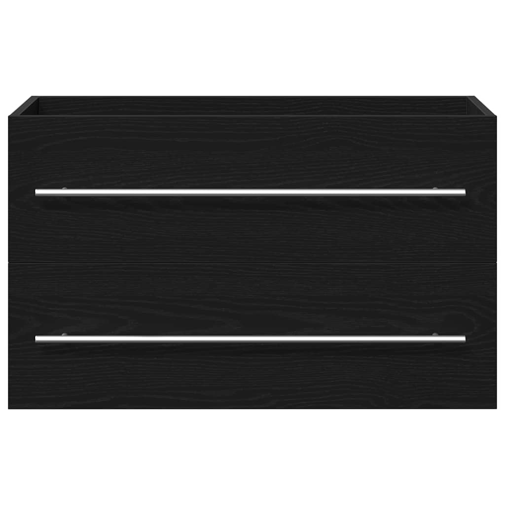 Bathroom Sink Cabinet Black Oak 80x38.5x48 cm Engineered Wood