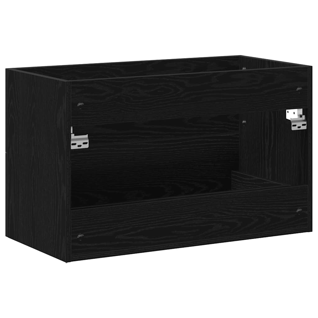 Bathroom Sink Cabinet Black Oak 80x38.5x48 cm Engineered Wood
