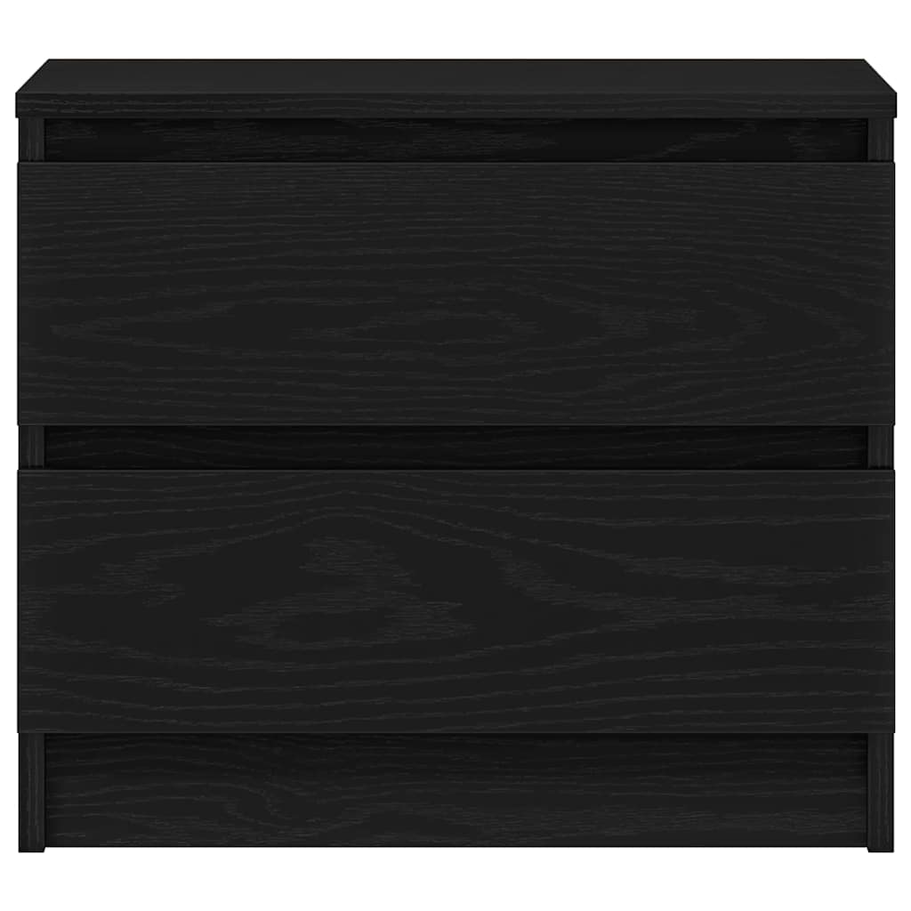 Bedside Cabinet Black oak 50 x 40 x 43.5 cm Engineered wood