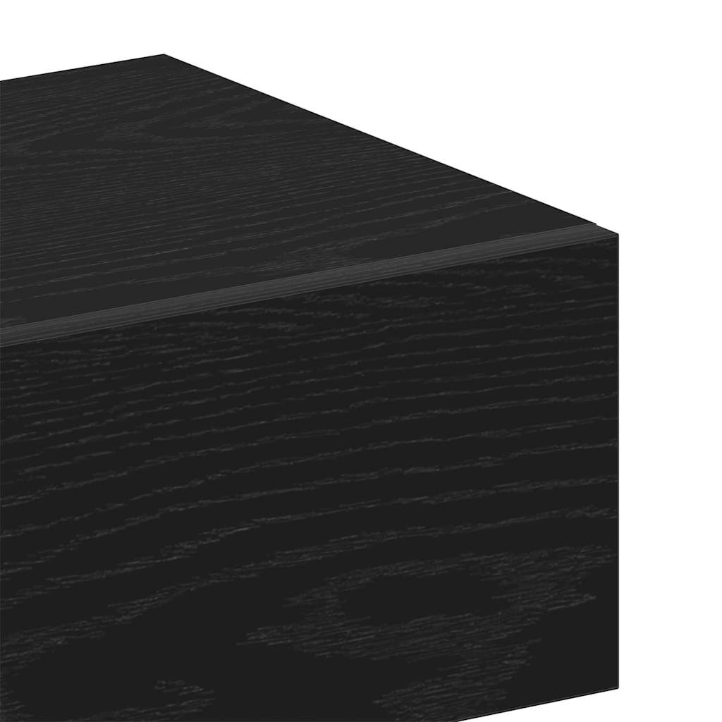 Bedside Cabinet Black oak 46 x 29.5 x 30 cm Engineered wood