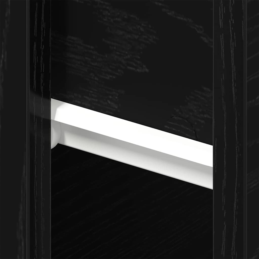 Bedside Cabinet Black oak 46 x 29.5 x 30 cm Engineered wood