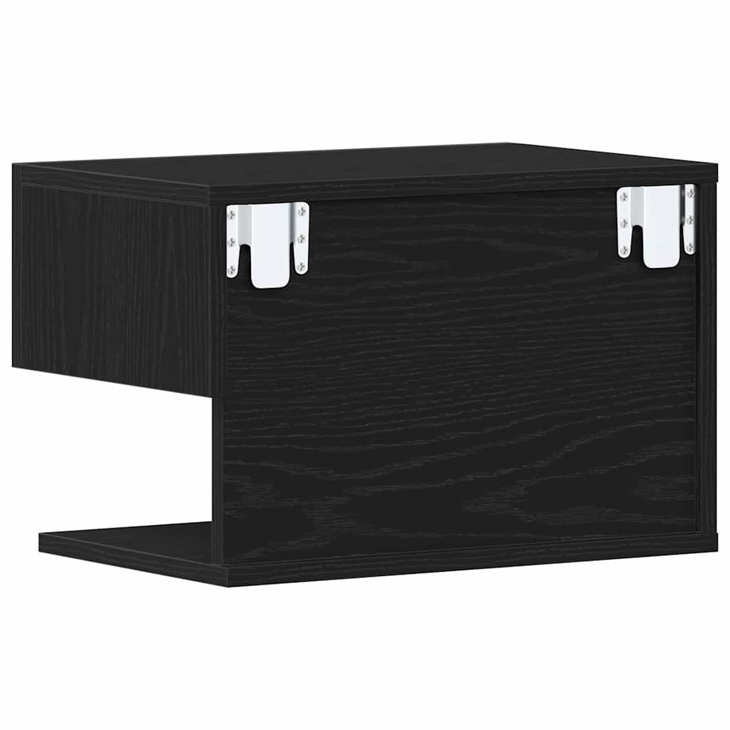Bedside Cabinet Black oak 46 x 29.5 x 30 cm Engineered wood