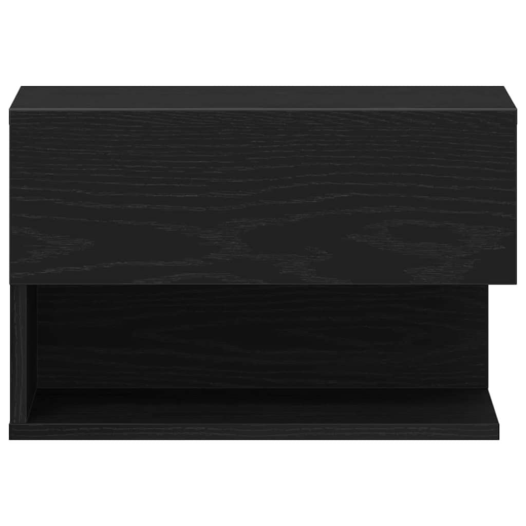 Bedside Cabinet Black oak 46 x 29.5 x 30 cm Engineered wood
