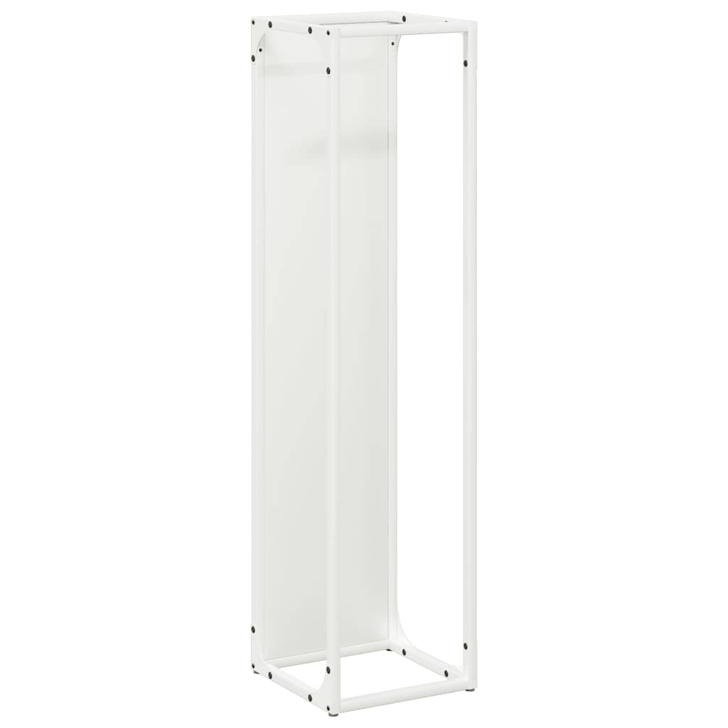 Firewood Rack White 25x25x100 cm Cold-rolled steel