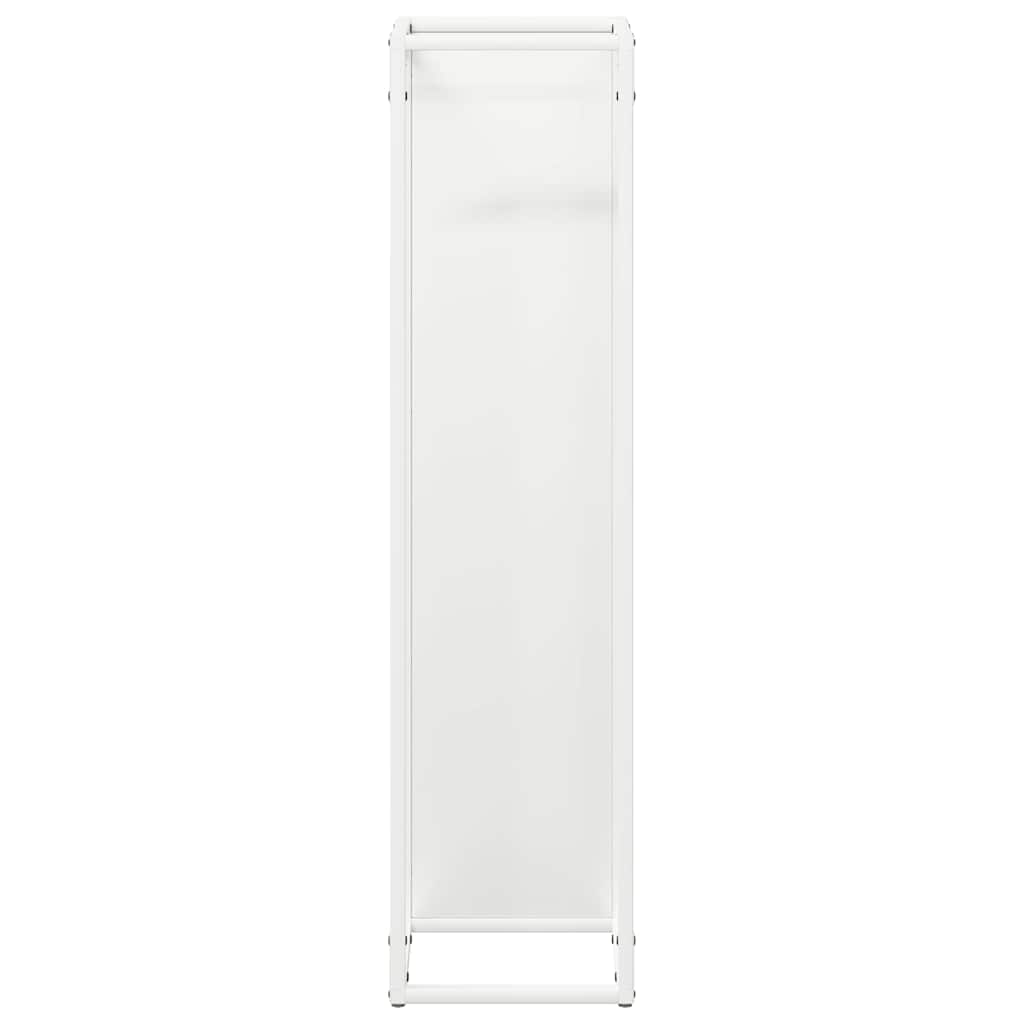 Firewood Rack White 25x25x100 cm Cold-rolled steel
