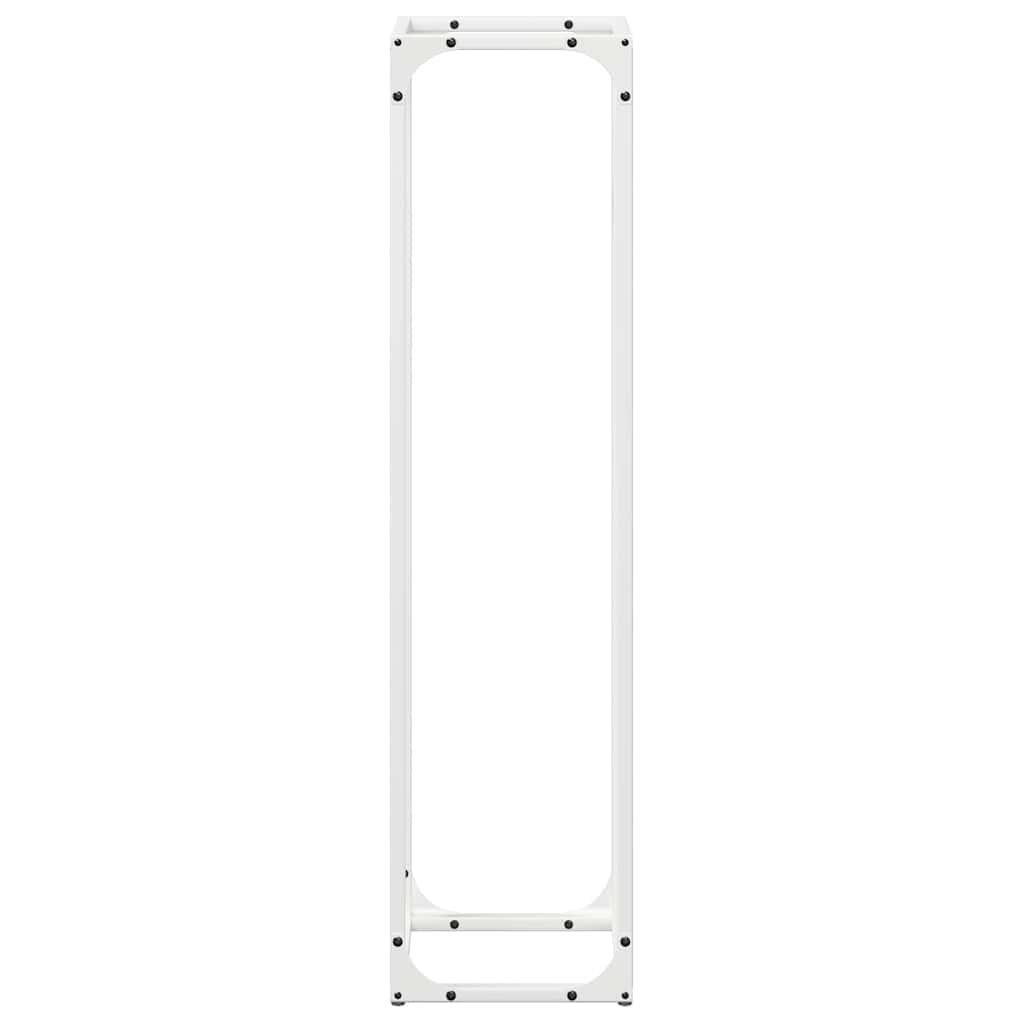 Firewood Rack White 25x25x100 cm Cold-rolled steel