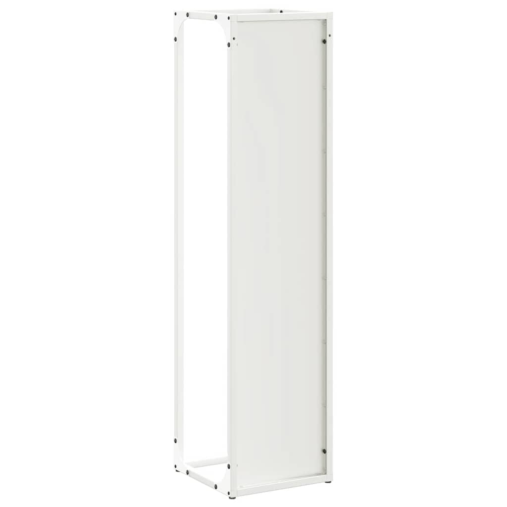 Firewood Rack White 25x25x100 cm Cold-rolled steel