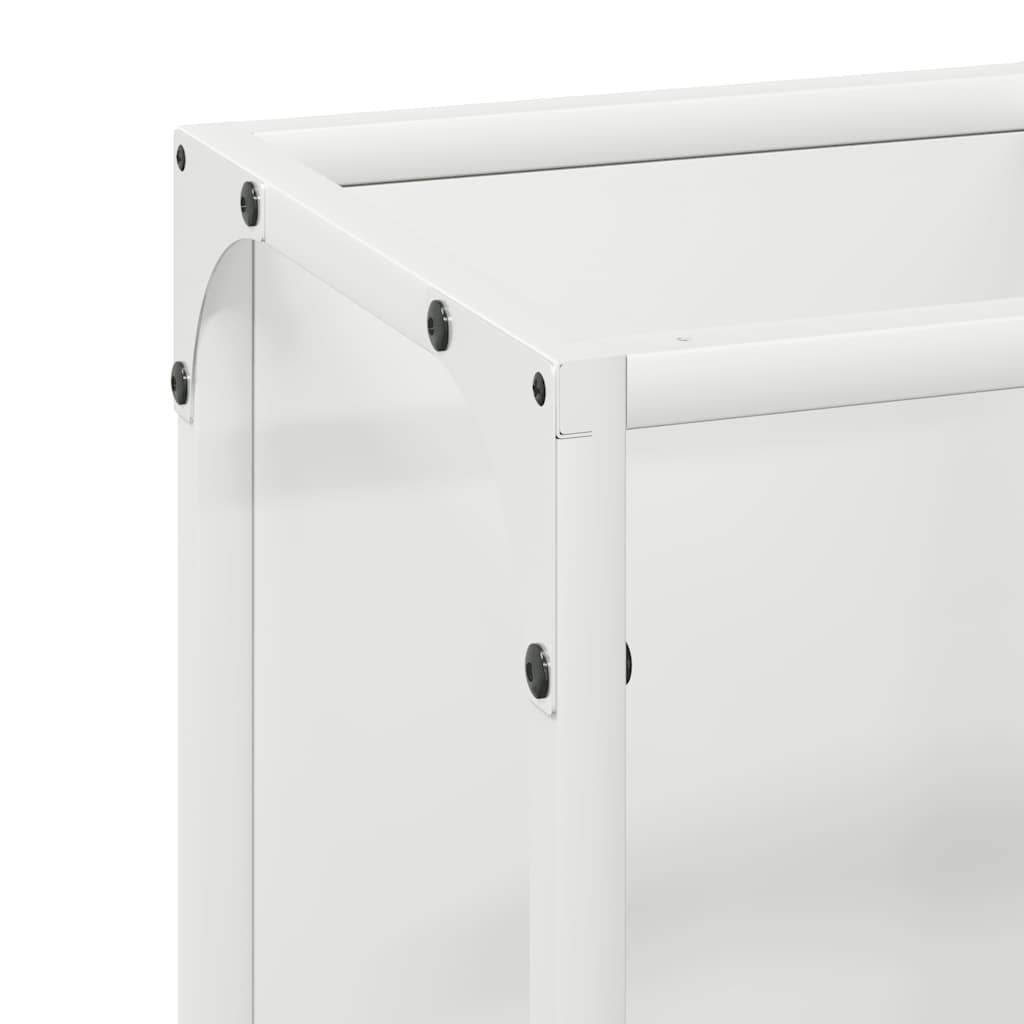 Firewood Rack White 25x25x100 cm Cold-rolled steel