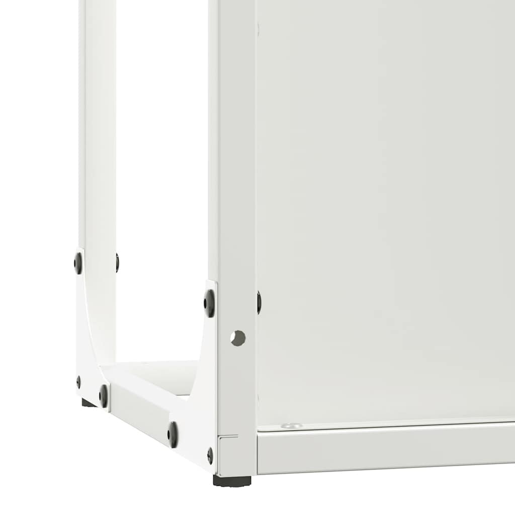 Firewood Rack White 25x25x100 cm Cold-rolled steel