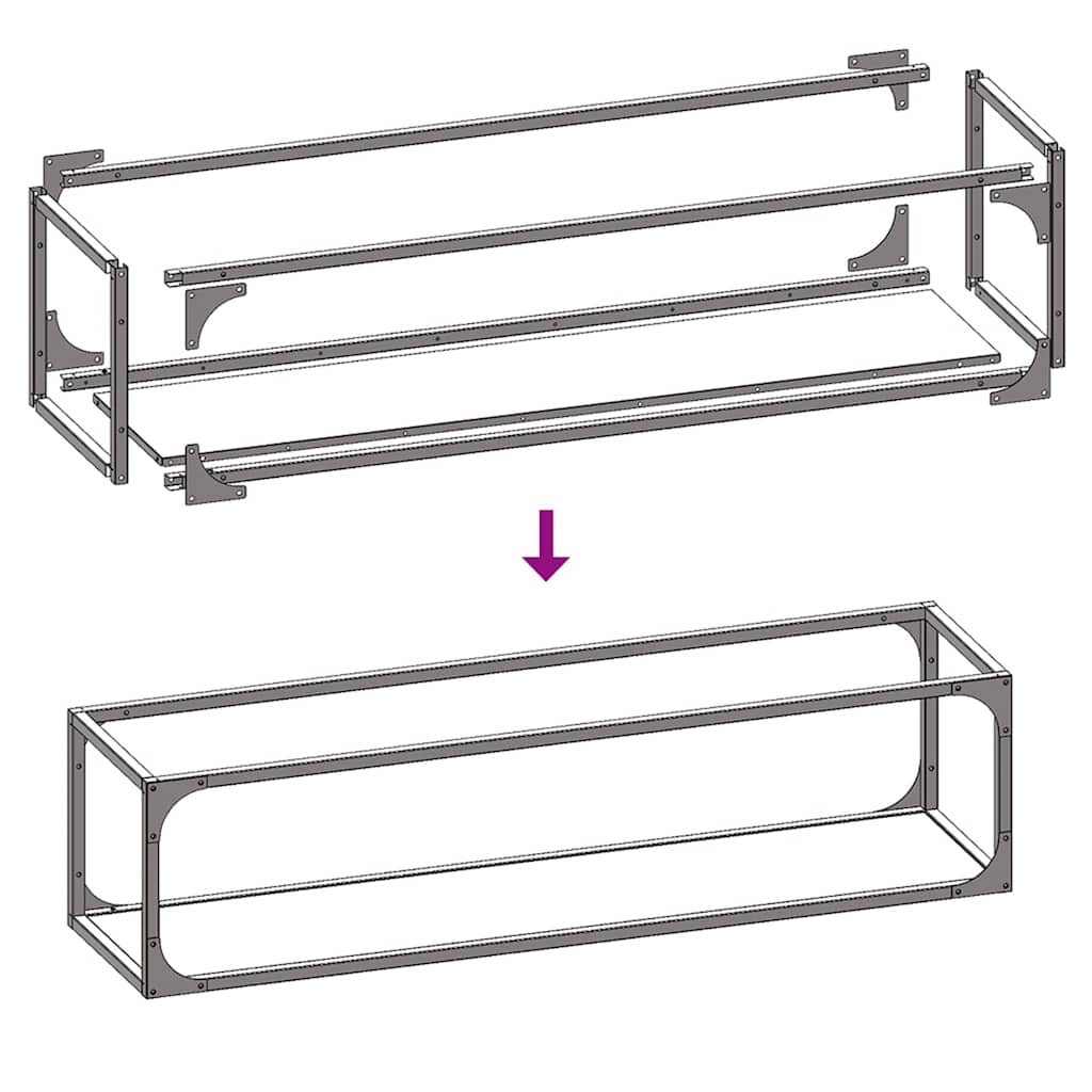 Firewood Rack White 25x25x100 cm Cold-rolled steel