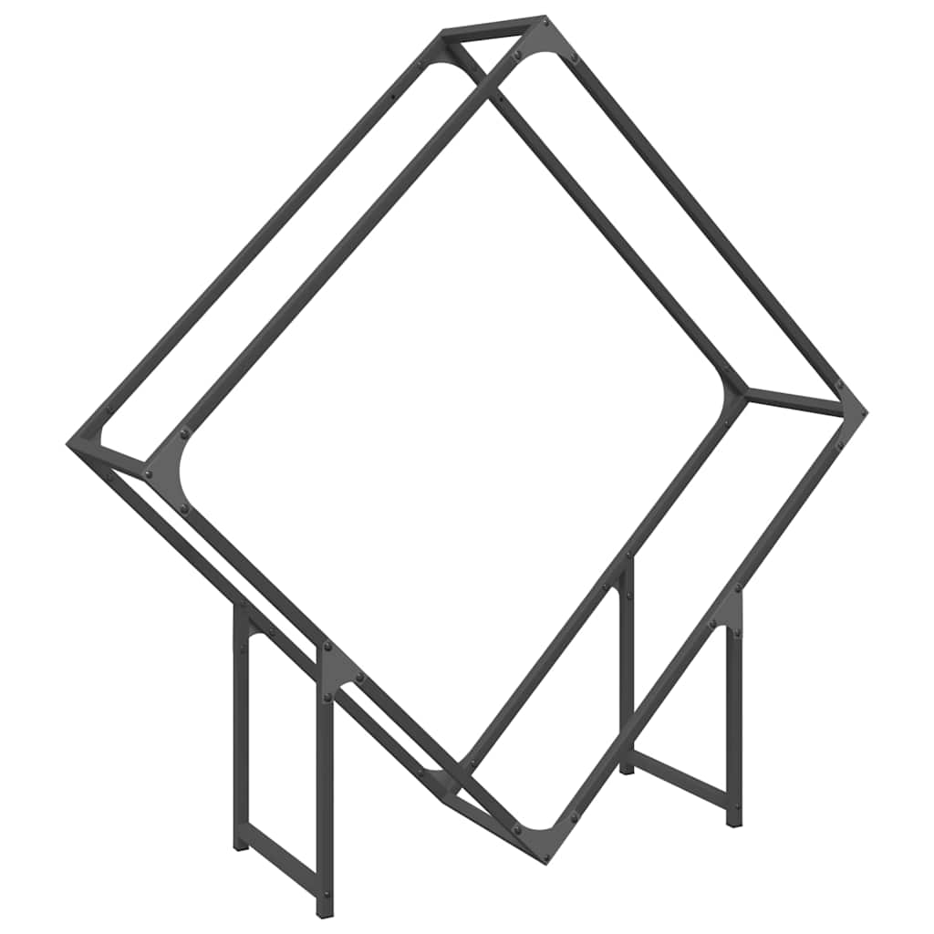 Firewood Rack Black 100x25x100 cm Cold-rolled steel