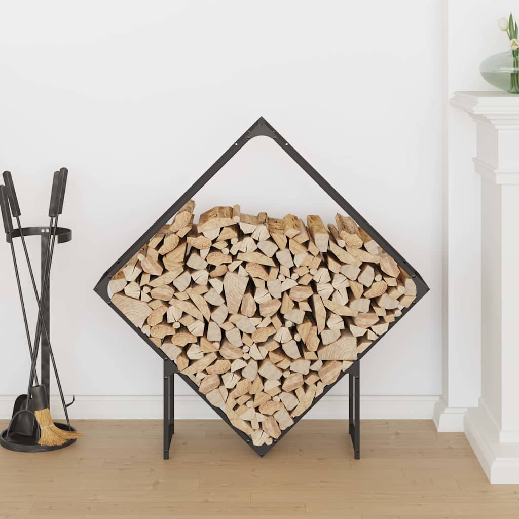 Firewood Rack Black 100x25x100 cm Cold-rolled steel