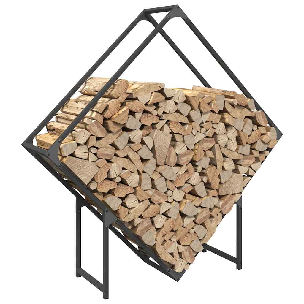 Firewood Rack Black 100x25x100 cm Cold-rolled steel
