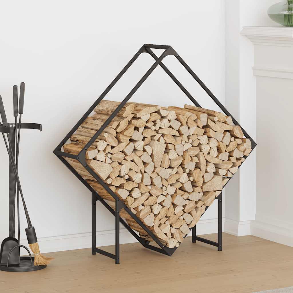 Firewood Rack Black 100x25x100 cm Cold-rolled steel