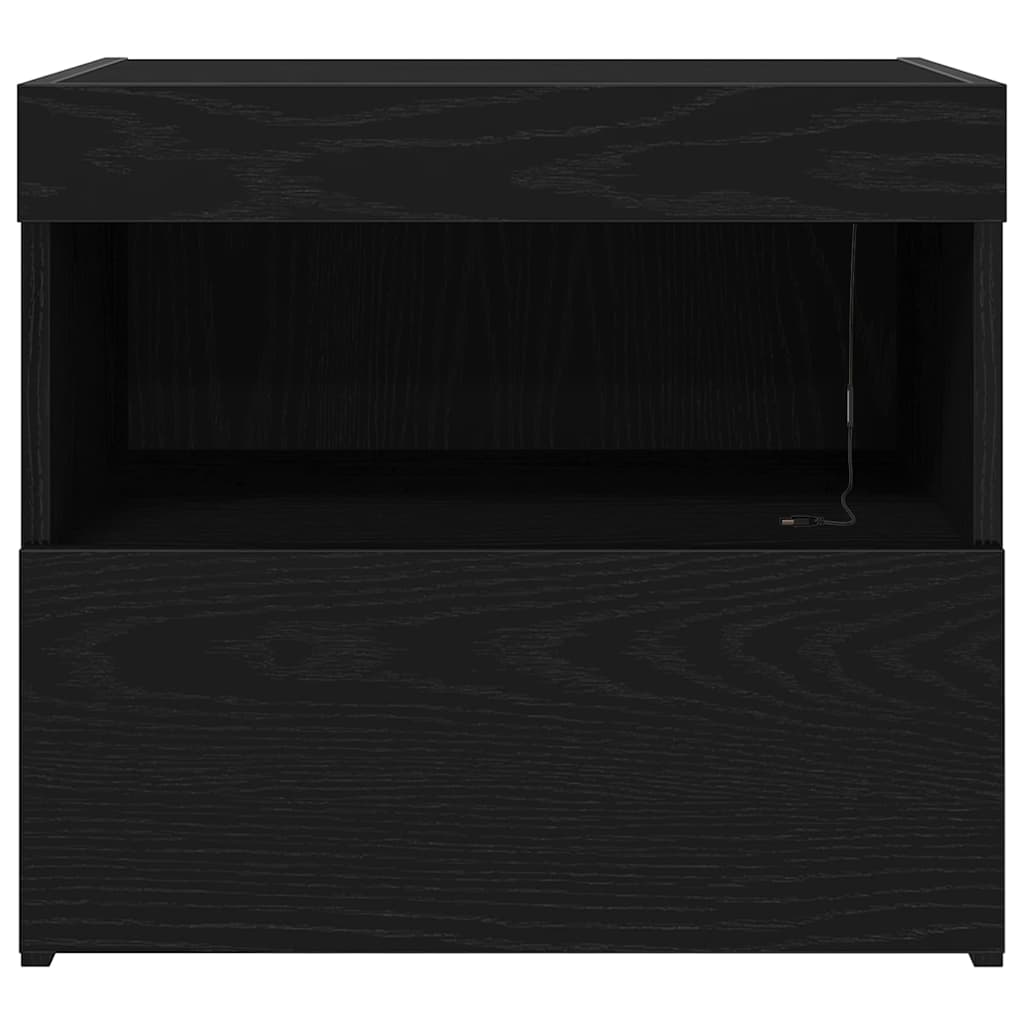 Bedside Cabinet Black oak 50 x 40 x 45 cm Engineered wood