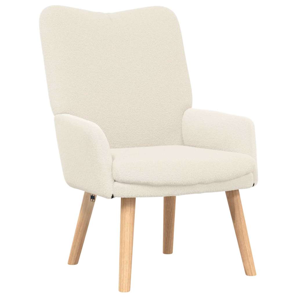 Relaxing Chair Cream 63 x 67 x 94 cm Fabric