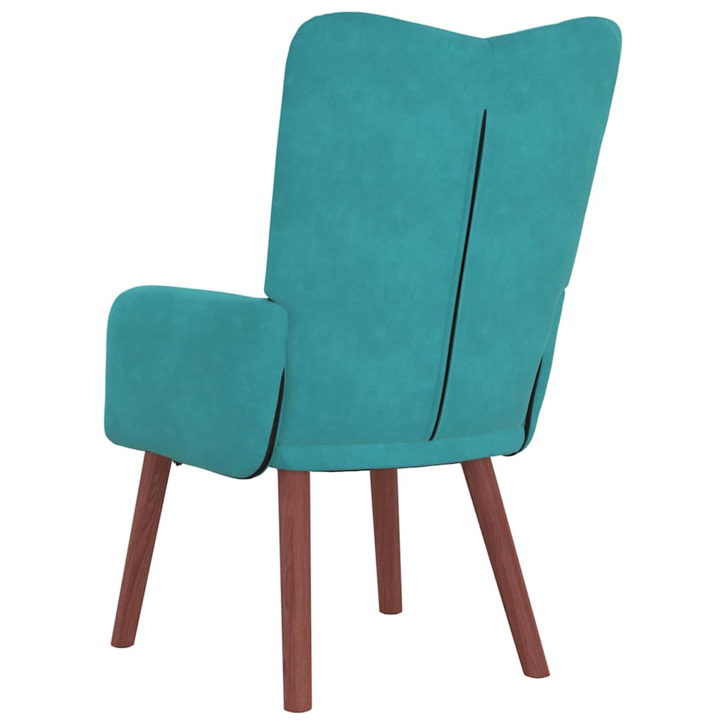 Relaxing Chair Turquoise 63 x 67 x 94 cm Velvet