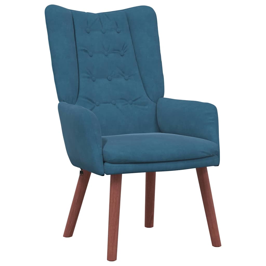 Relaxing Chair Blue 63 x 67 x 94 cm Velvet