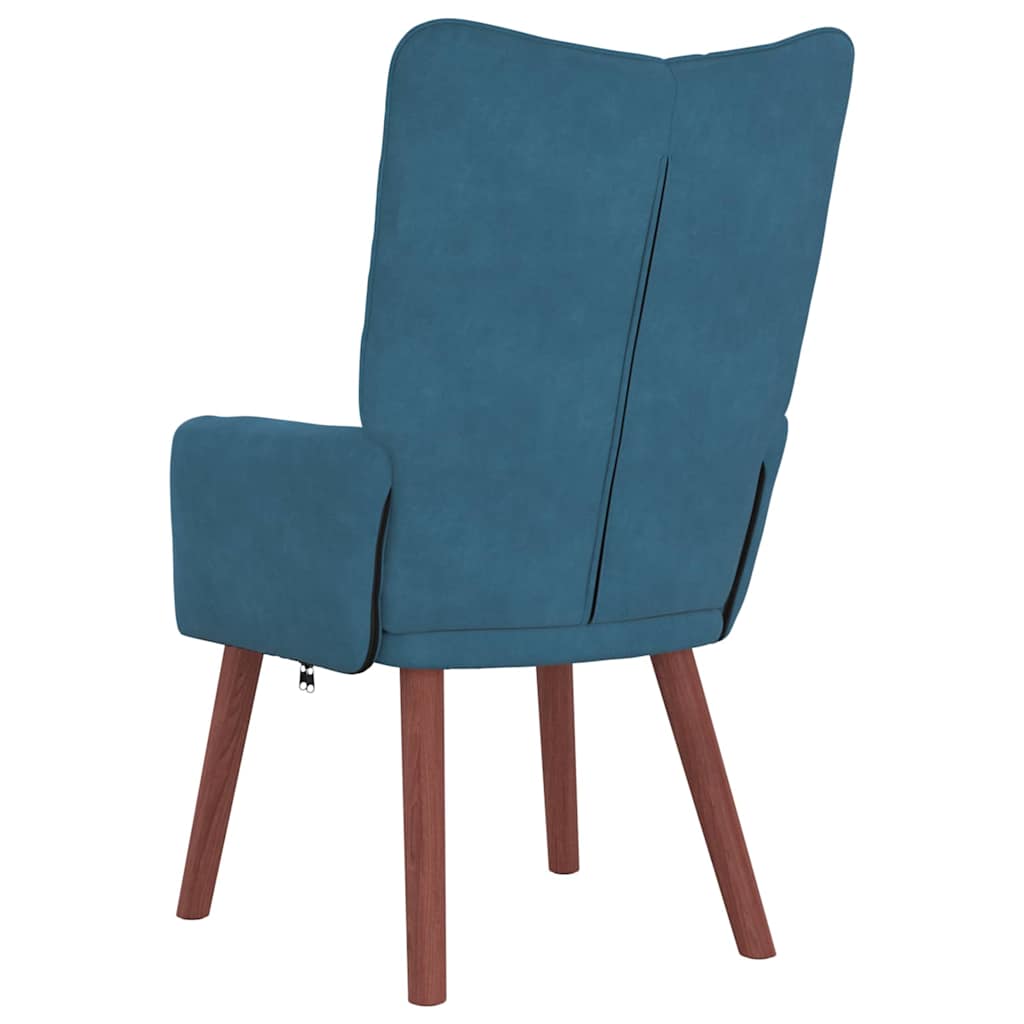 Relaxing Chair Blue 63 x 67 x 94 cm Velvet