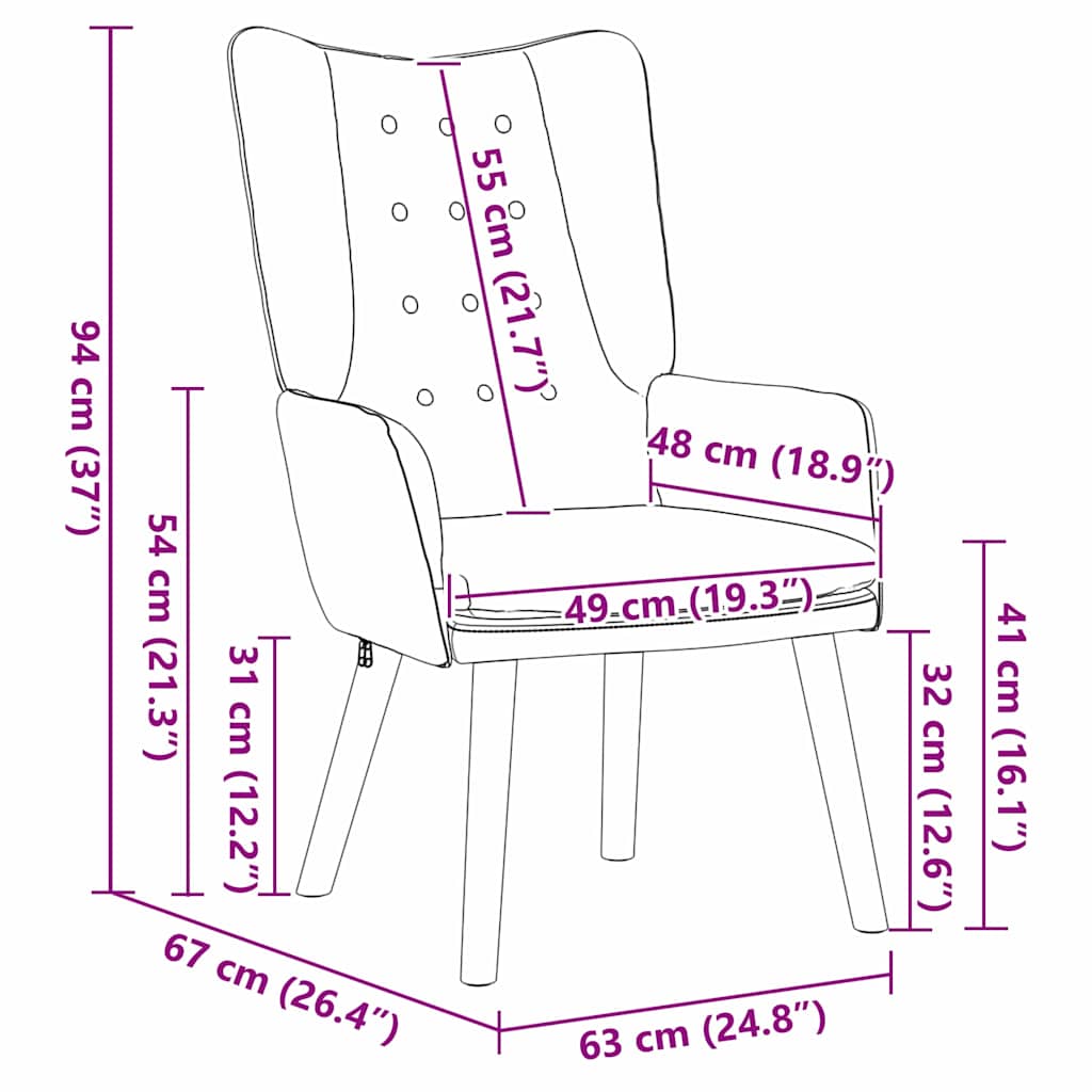 Relaxing Chair Pink 63 x 67 x 94 cm Velvet