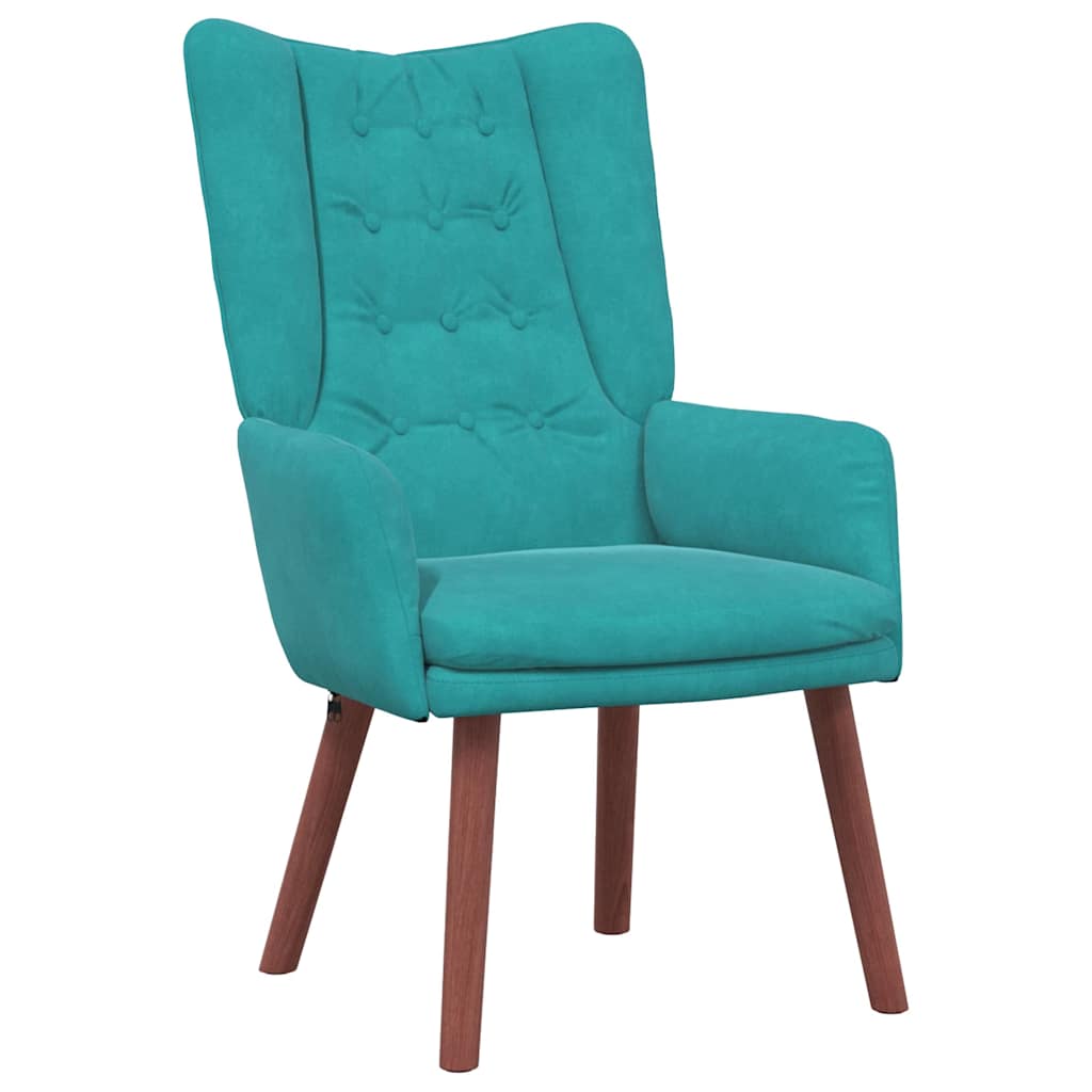 Relaxing Chair Turquoise 63 x 67 x 94 cm Velvet