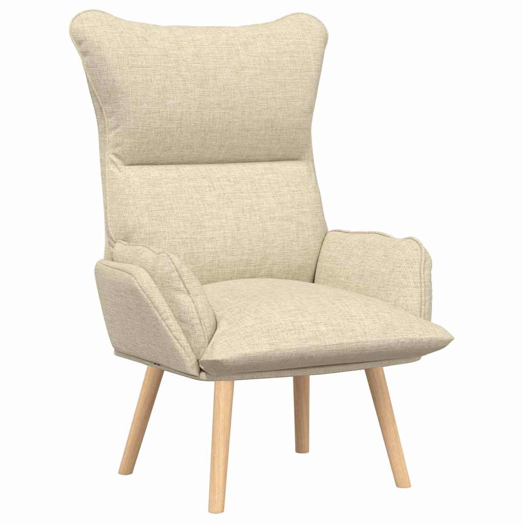 Relaxing Chair Cream 69 x 74 x 93 cm Fabric