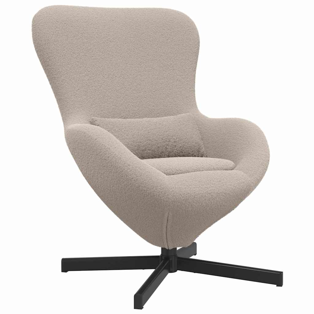 Egg Chair Light grey Curly Wool-like Fabric