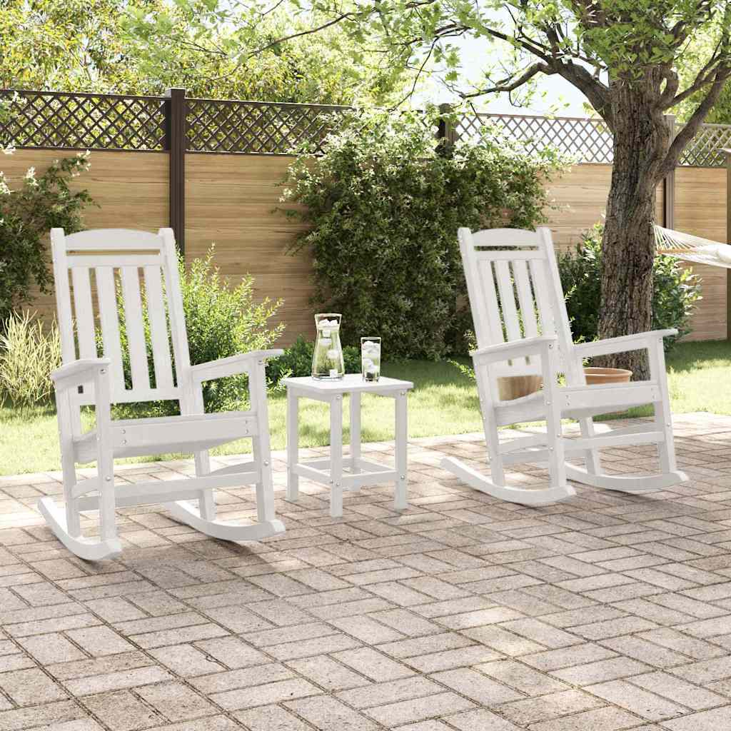 Garden Rocking Chair 3 pcs White 38 x 38 x 46cm Plastic