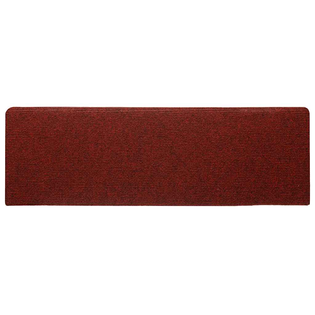 Stair Mats Self-adhesive 30 pcs 65x21x4 cm Bordeaux Red Rectangular Edge