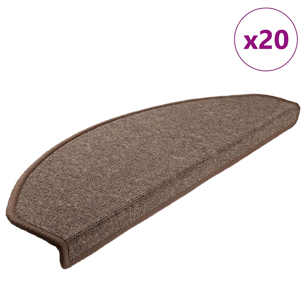 Stair Mats 20 pcs Coffee Brown 65x24x4 cm