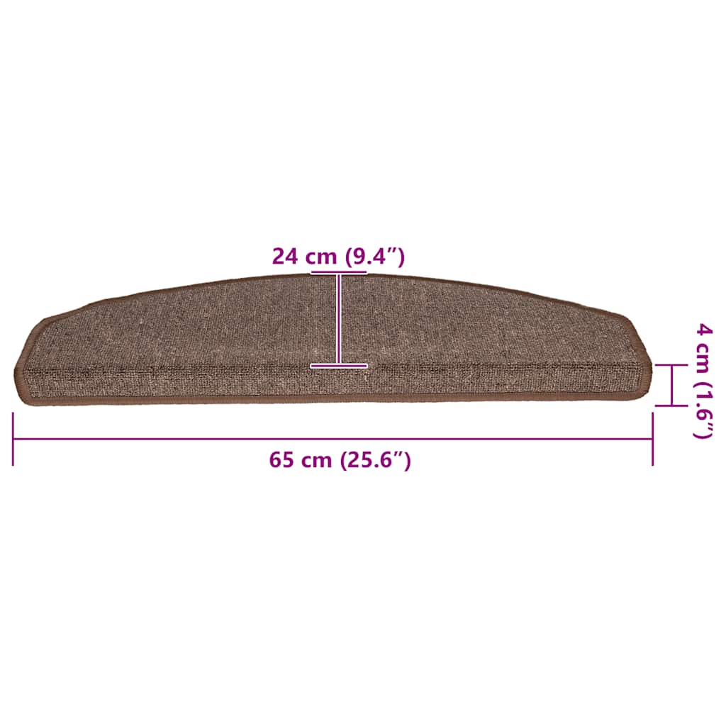 Stair Mats 20 pcs Coffee Brown 65x24x4 cm