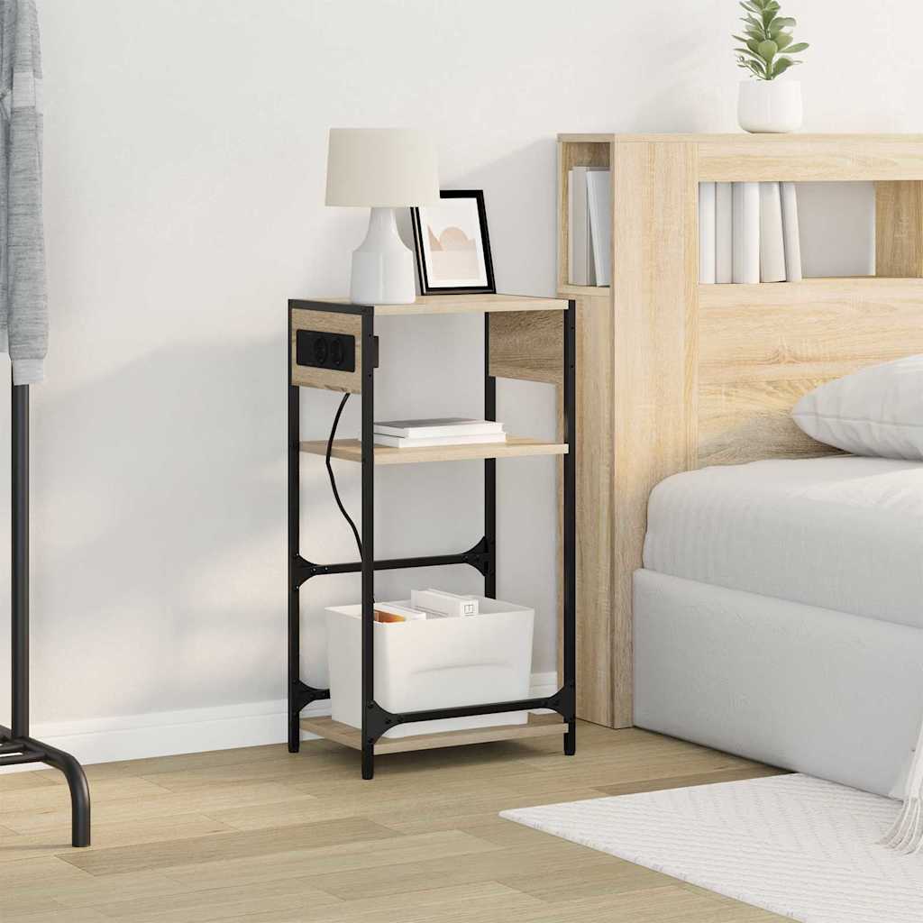 Bedside Cabinet Sonoma oak 40 x 27 x 76 cm Engineered wood
