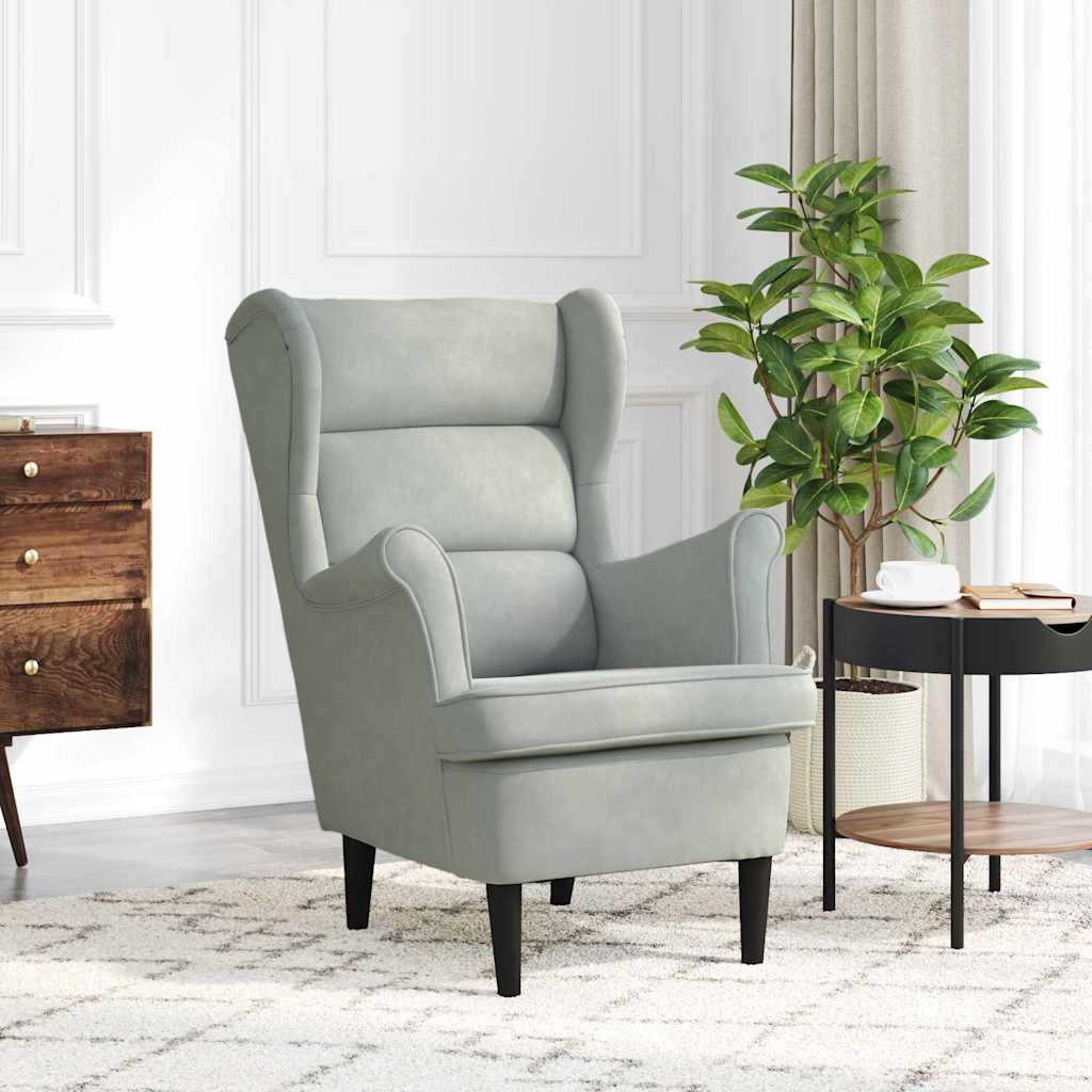 Armchair Light grey 71 x 92 x 91 cm Velvet