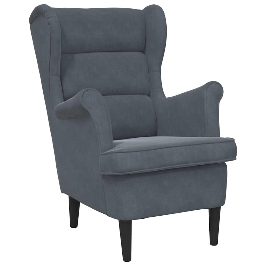 Armchair Dark grey 71 x 92 x 91 cm Velvet