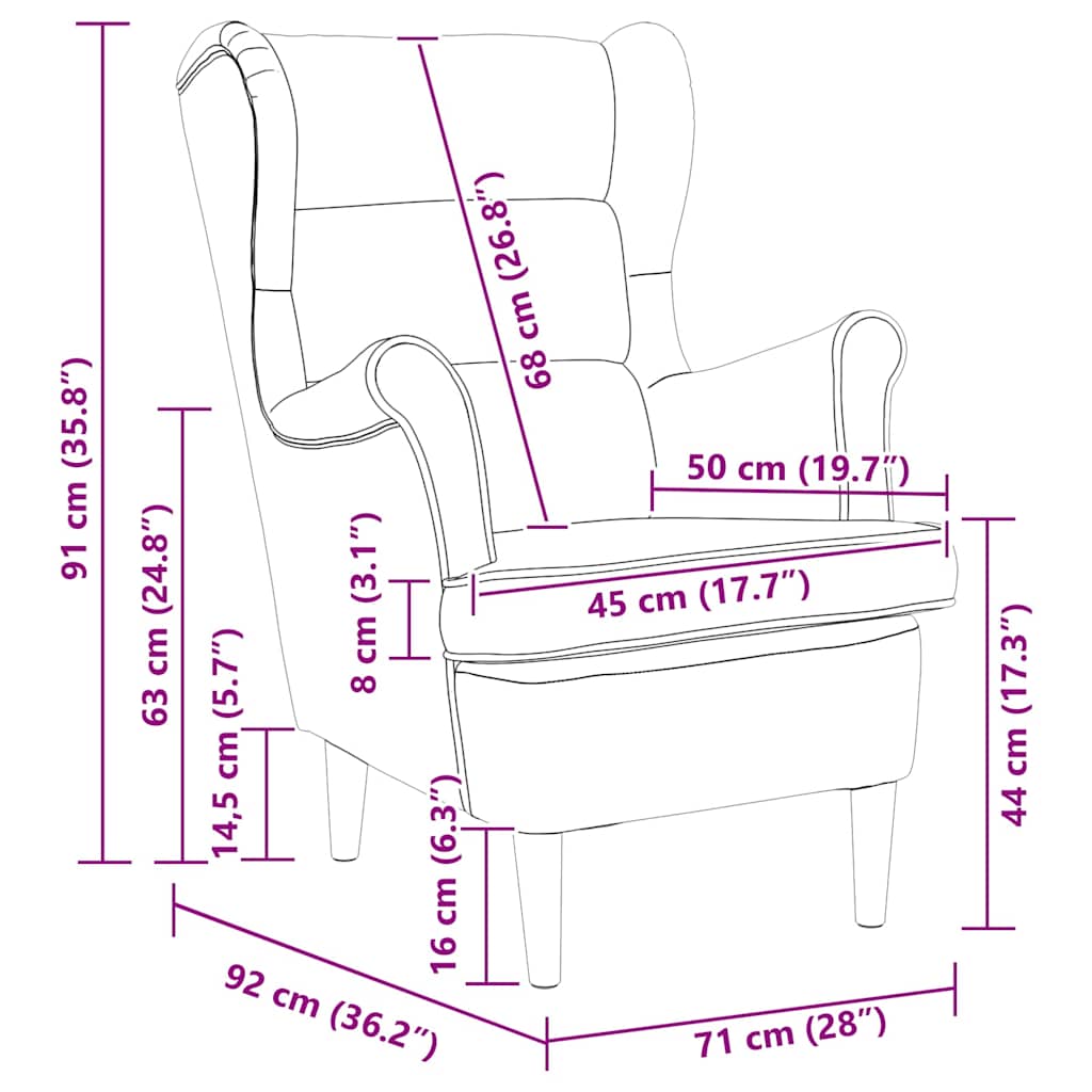 Armchair Dark grey 71 x 92 x 91 cm Velvet
